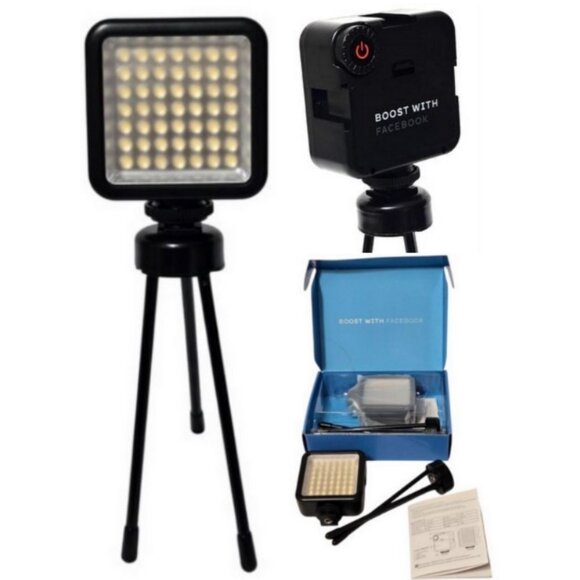 8in Dimmable 5M Light Distance 800Lm LED Video Light + Multi Function Holder,2Pc - Picture 1 of 16